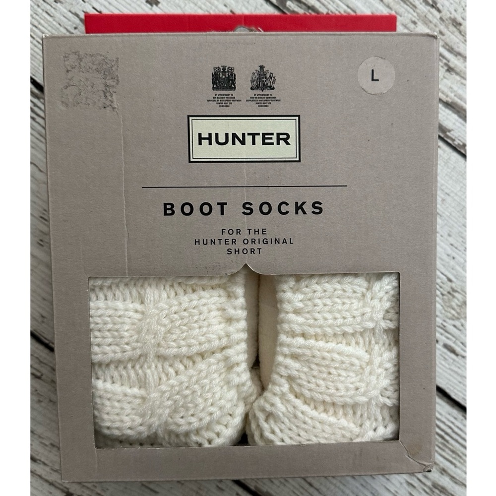 Hunter Cream Boot Socks for Original SHORT size Large